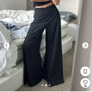 Pinstripe pants wide leg